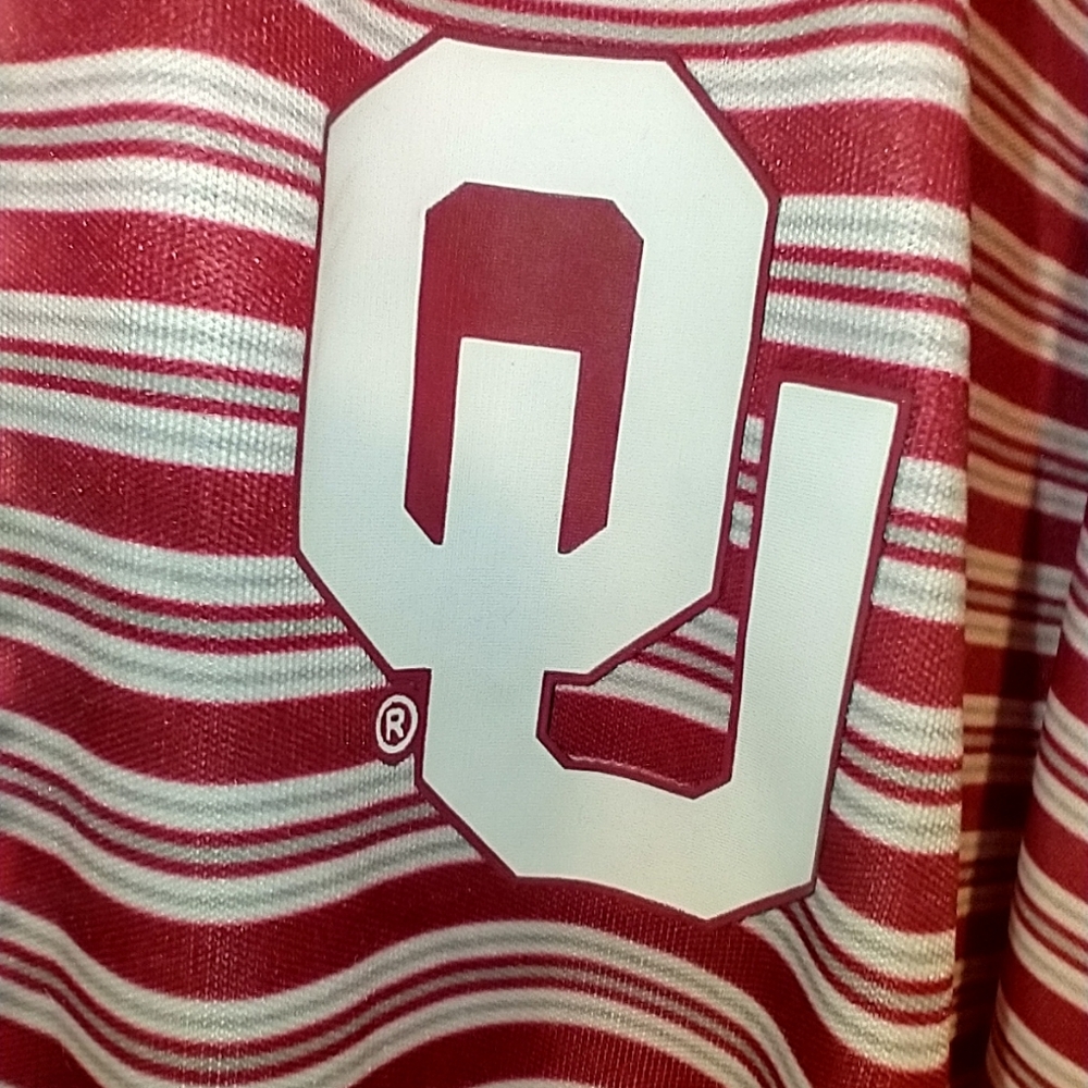 Colosseum Oklahoma Sooners NCAA Striped Short Sleeve Polo Shirt Men's sz 3XL. - Picture 5 of 5